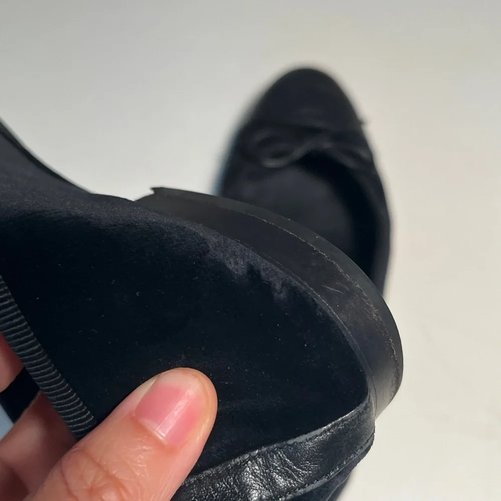 Sold CHANEL Black Leather Loafers with Bow